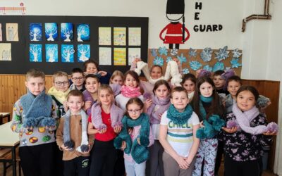 Vrijedne ruke učenika: pletenje na kutiji od cipele